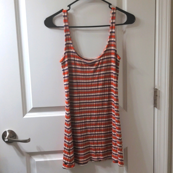 Volcolm Striped Tank Dress Red White and Blue Ribbed Pac Sun Cali Summer - Picture 2 of 5